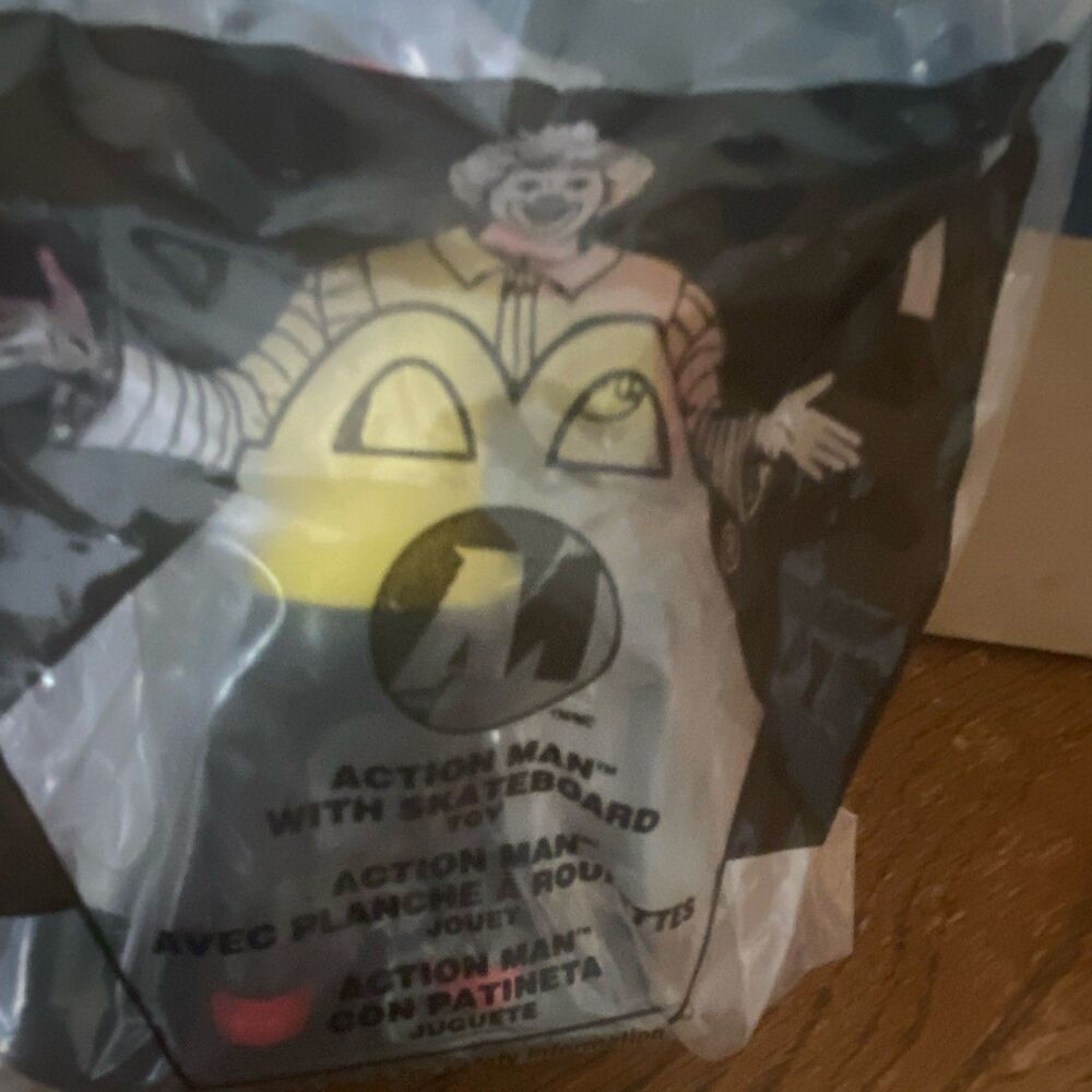 McDonald's Action Man #1 Skateboard Kids Meal Premium Toy in Bag (2001) Vintage